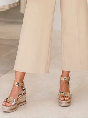 Vince Camuto Snakeskin Espadrille Platform Wedge Sandals